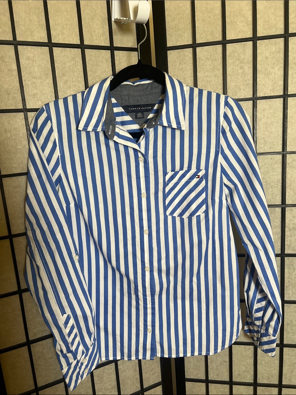 Tommy Hilfiger Blue & White Vertical Stripe Button-Down Shirt